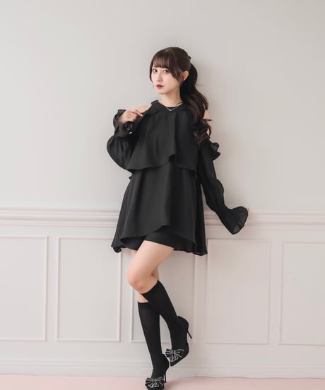 バックリボンシフォンセットアップ