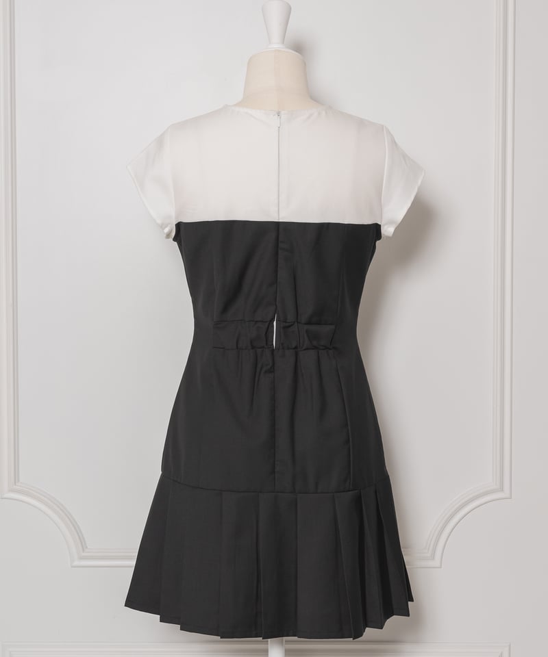 ☆BCBG MAXAZRIA プリーツミニカクテルワンピース☆ バイカラープリーツミニワンピース | DOLCELICHE(ドルチェ