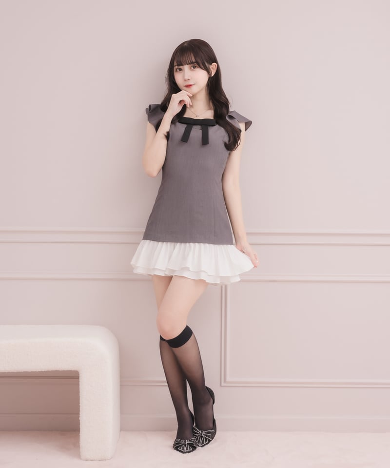 スクエアネックリボンミニワンピース | DOLCELICHE（ドルチェリーチェ）
