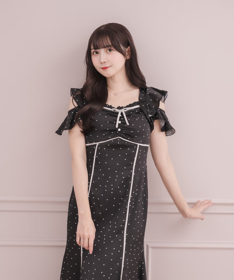 ショルダーフリルドットワンピース | DOLCELICHE（ドルチェリーチェ）