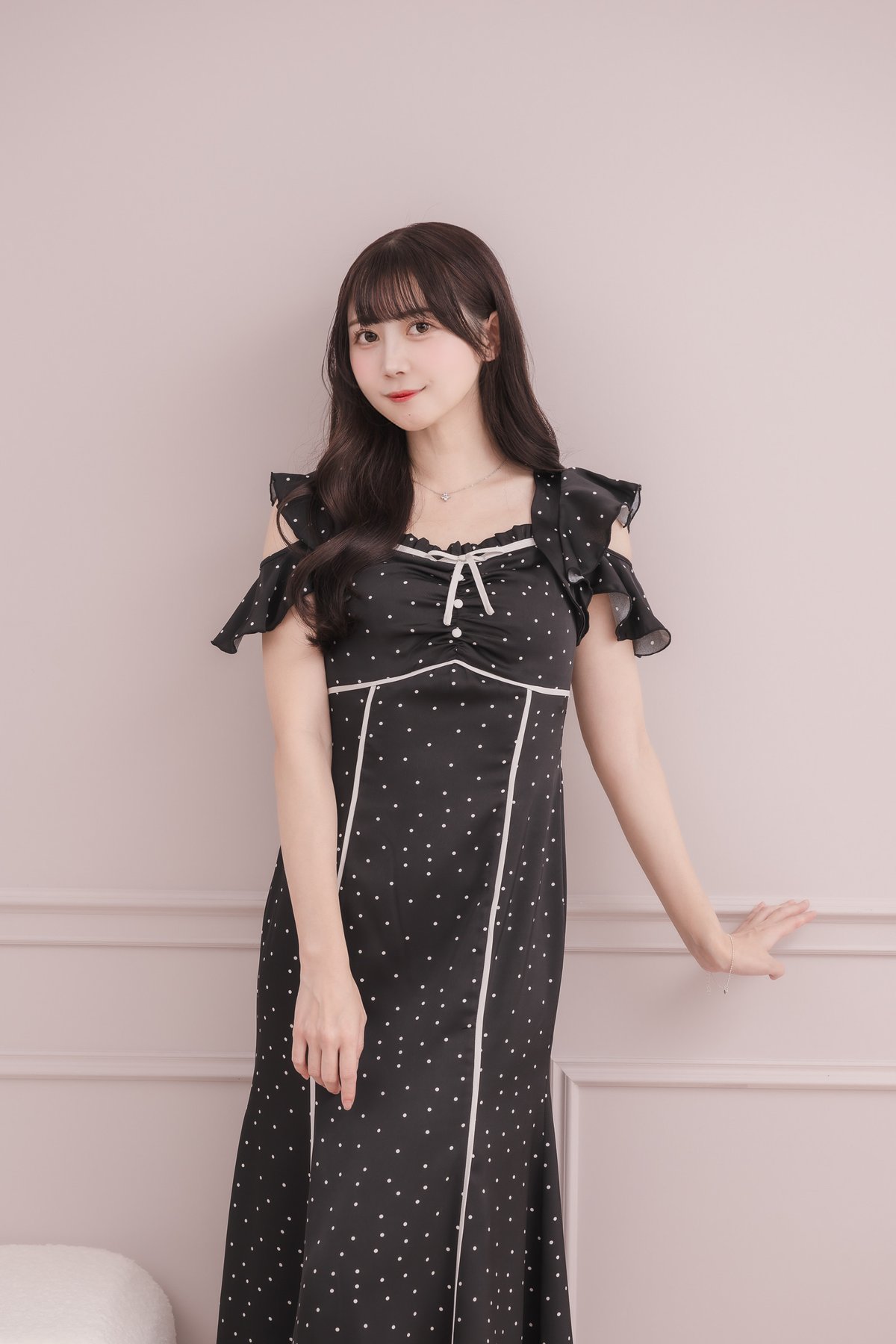 ショルダーフリルドットワンピース | DOLCELICHE（ドルチェリーチェ）