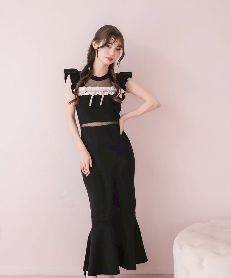 ドットチュールフリルニットワンピース | DOLCELICHE（ドルチェリーチェ）