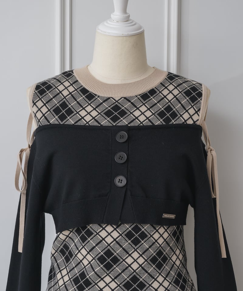 トップス付きチェックニットワンピース | DOLCELICHE（ドルチェリーチェ）