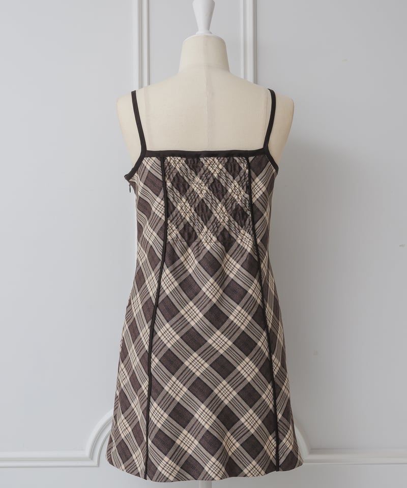 フリルカラーニット×チェックミニワンピースセット | DOLCELICHE