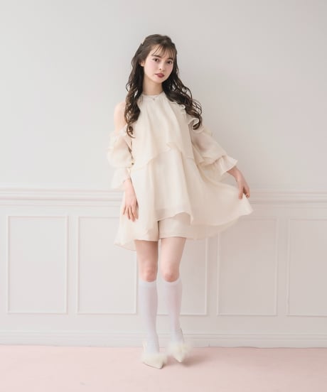 バックリボンシフォンセットアップ