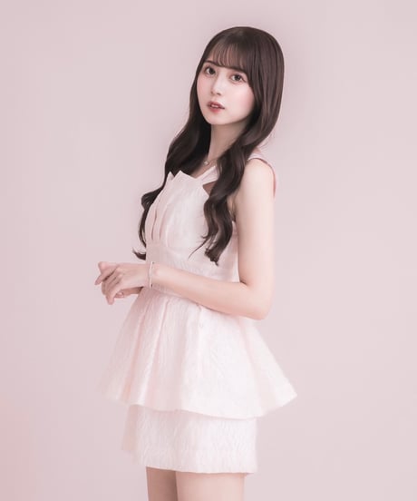 puffyジャガードショートロンパース
