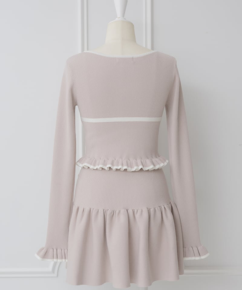 バイカラーリボンミニスカートセットアップ | DOLCELICHE（ドルチェ