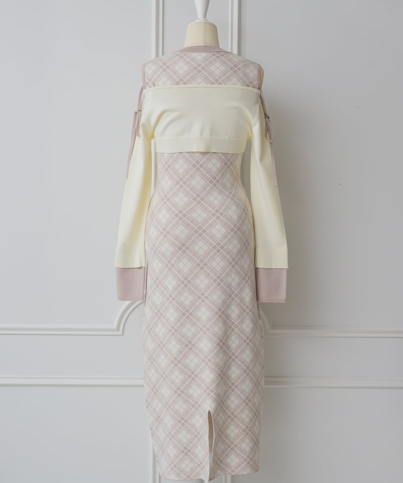 トップス付きチェックニットワンピース | DOLCELICHE（ドルチェリーチェ）