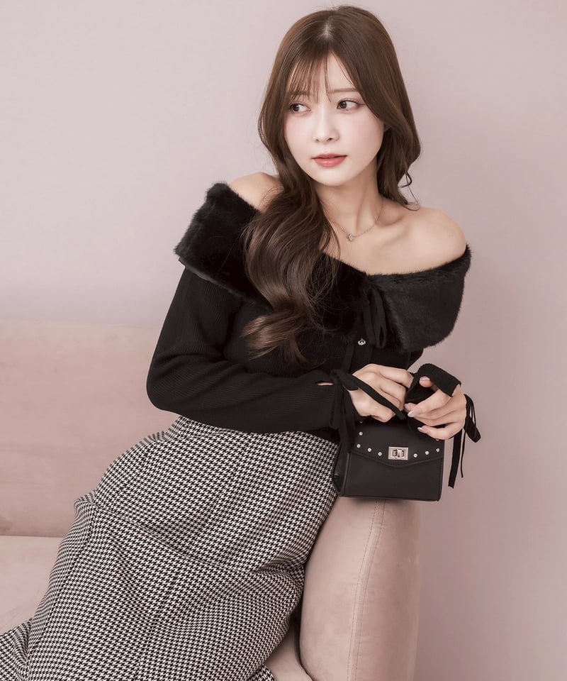 DOLCELICHE FURオフショルドッキングワンピース FURオフショルドッキングワンピース | DOLCELICHE（ドルチェリーチェ）