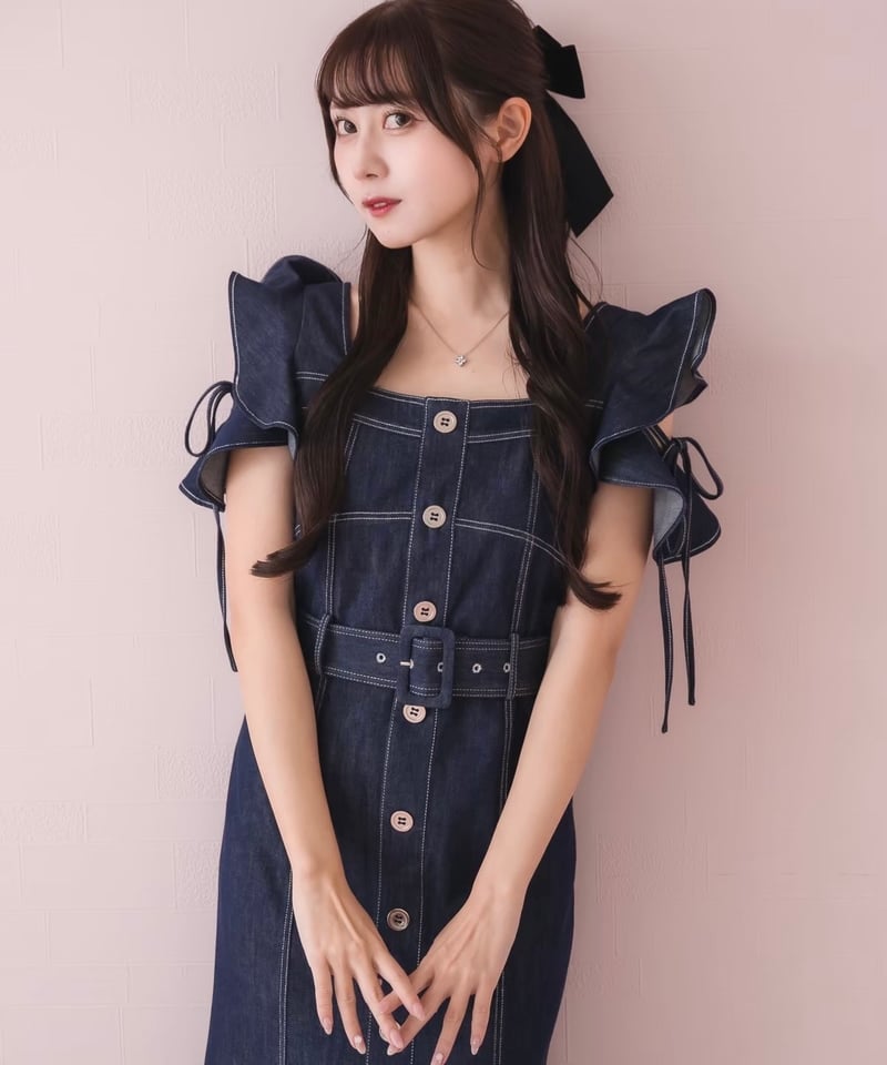 DOLCELICHE デニムマーメイドワンピース ブラック デニムマーメイドワンピース | DOLCELICHE（ドルチェリーチェ）