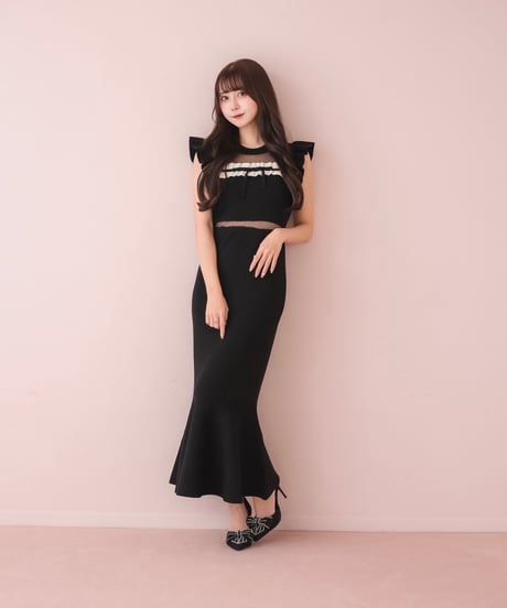 DOLCELICHE ドルチェリーチェ デニムマーメイドワンピース ブラック