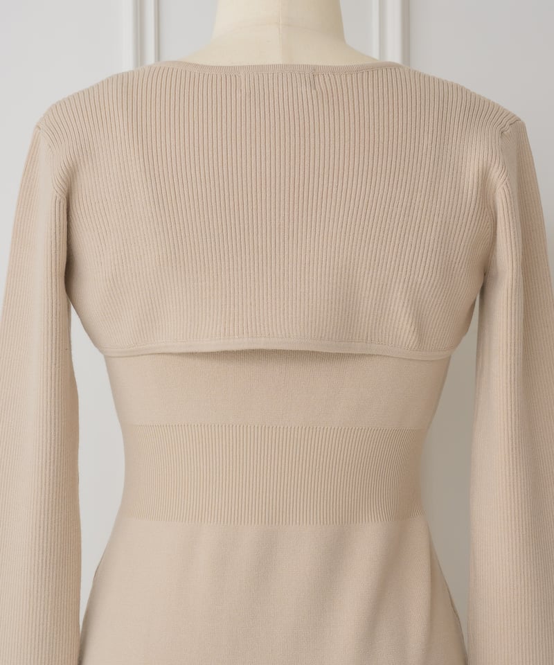 ボレロ付きチェックリボンニットワンピース | DOLCELICHE（ドルチェ