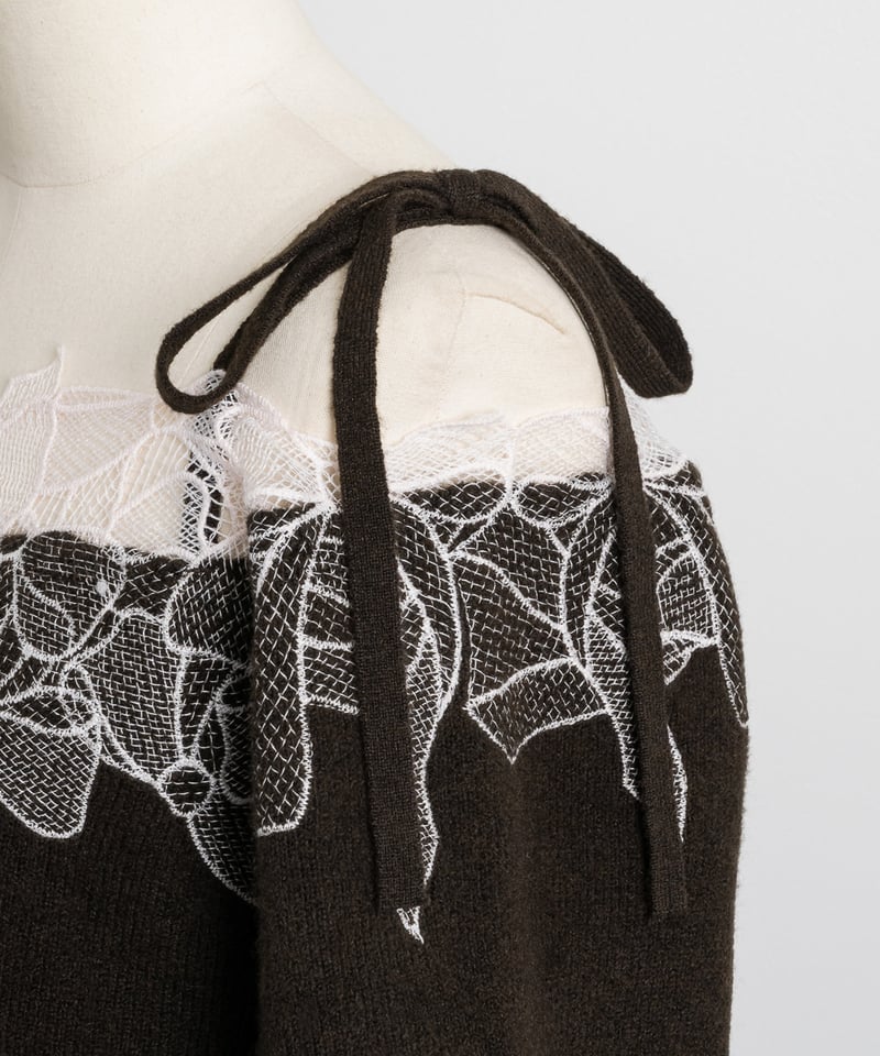 リボン刺繍ミニニットワンピース | DOLCELICHE（ドルチェリーチェ）
