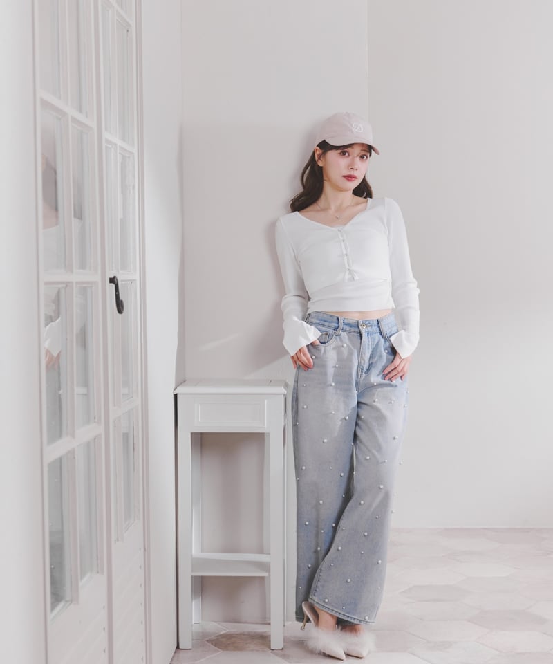 【値下げ】新品同様 ドルチェ＆ガッバーナ コットンパンツ ロゴ刺繍 白 44 ロゴ刺繍CAP | DOLCELICHE（ドルチェリーチェ）