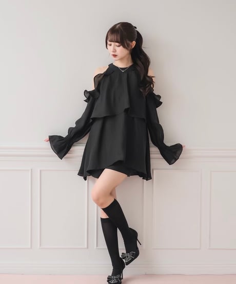 バックリボンシフォンセットアップ