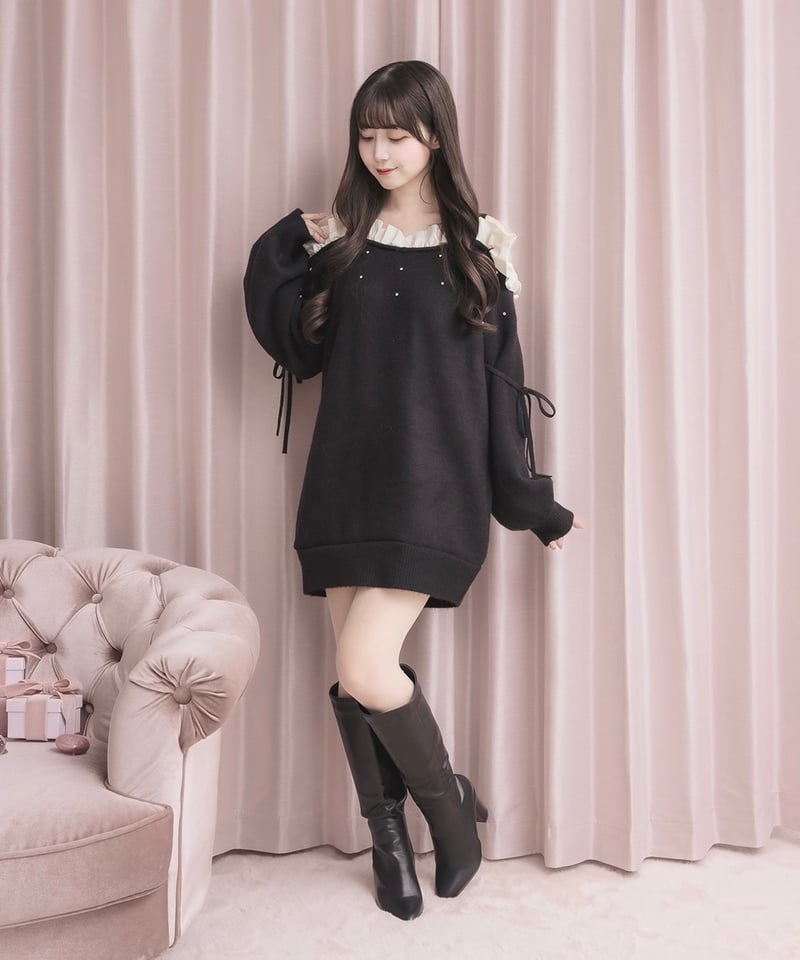 オフショルフリルミニニットワンピース | DOLCELICHE（ドルチェリーチェ）