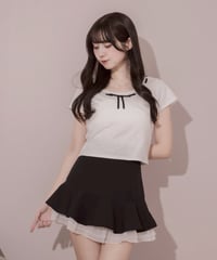シフォンティアードミニスカート