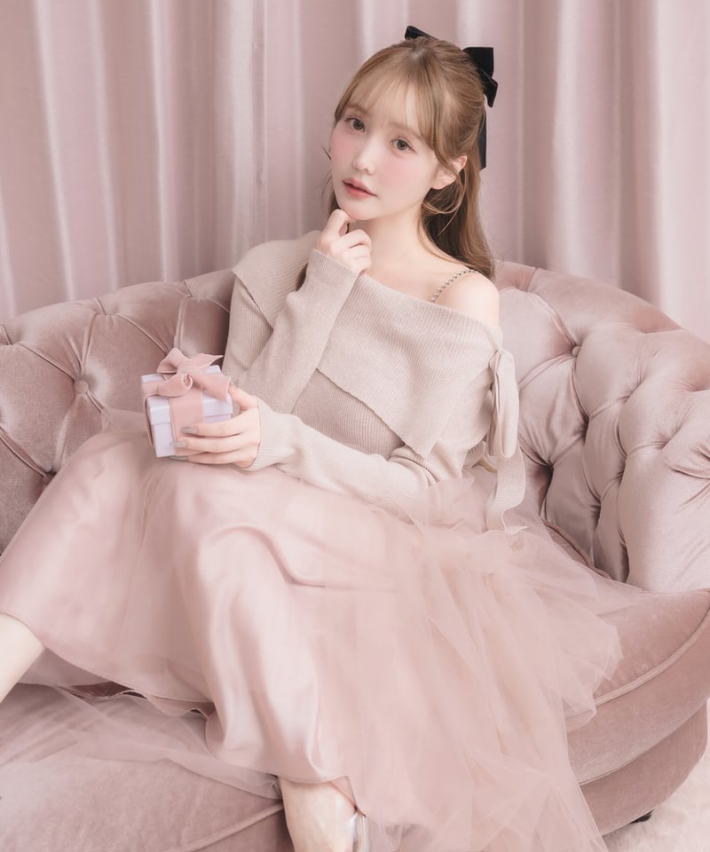 ちぃさま専用♡treat urself♡バレリーナドットチュールドッキングワンピ Ballerina