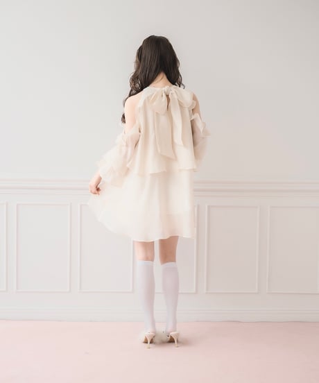 バックリボンシフォンセットアップ