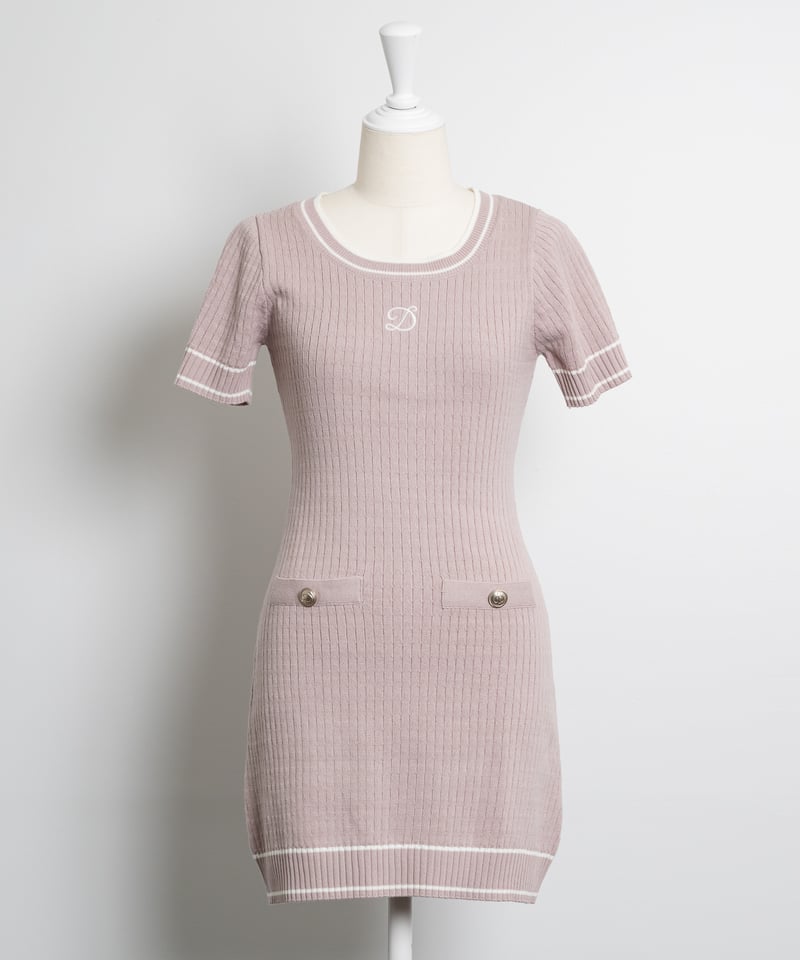 ロゴ刺繍ニットミニワンピース | DOLCELICHE（ドルチェリーチェ）