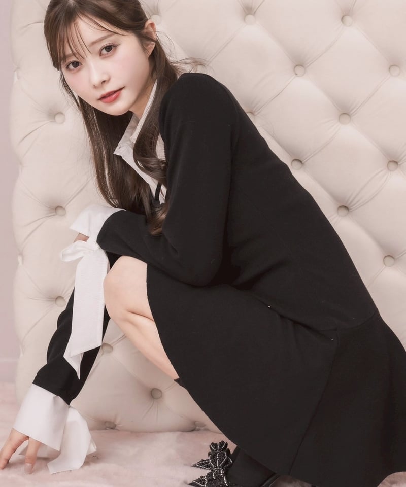 シャツレイヤードミニニットワンピース | DOLCELICHE（ドルチェ