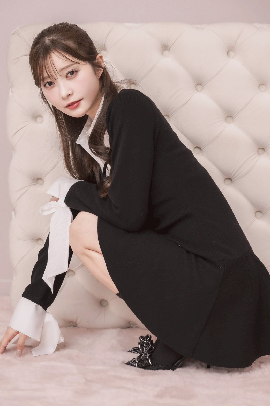 シャツレイヤードミニニットワンピース | DOLCELICHE（ドルチェ