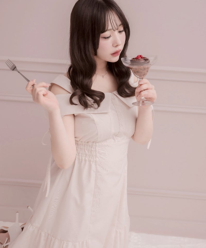 DOLCELICHE ドルチェリーチェ オフショルダーチェックワンピース DOLCELICHE ドルチェリーチェ オフショルダーチェックワンピース