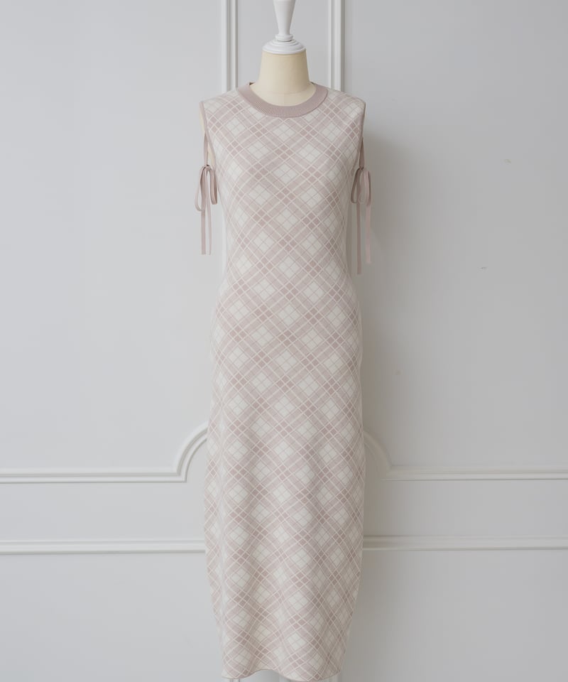 トップス付きチェックニットワンピース | DOLCELICHE（ドルチェリーチェ）