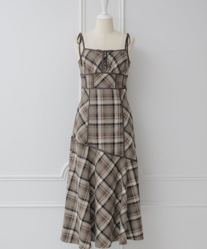 ニットトップス×チェックワンピースセット | DOLCELICHE（ドルチェ