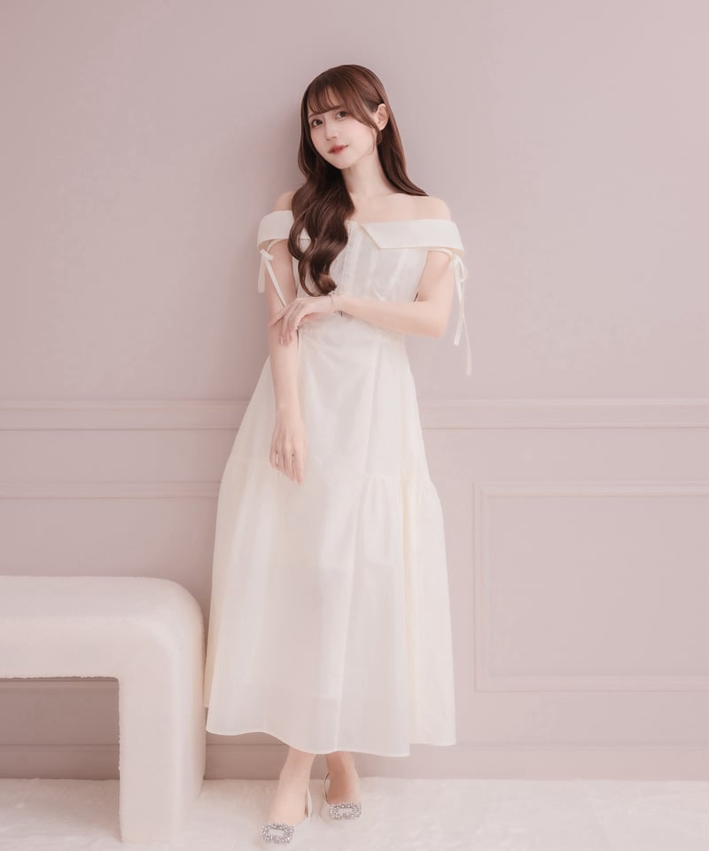 専用borders at balcony オフショルダーワンピース白36 borders at balcony オフショルダーワンピース白36