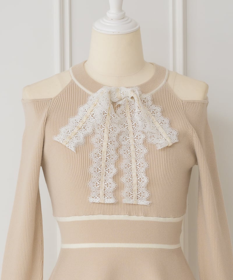 レイチェルさま専用☆犬服ハンドメイド♡ボーダーワンピース レースリボンミニニットワンピース | DOLCELICHE（ドルチェリーチェ）