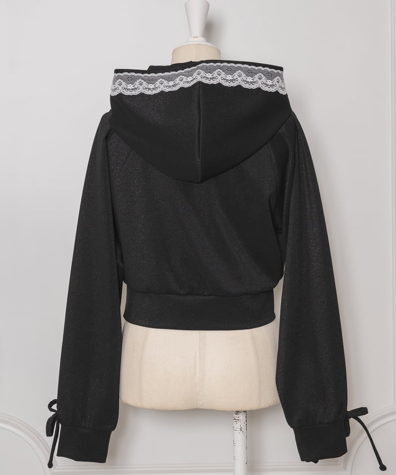 レースドッキングラメZIPパーカー | DOLCELICHE（ドルチェリーチェ）