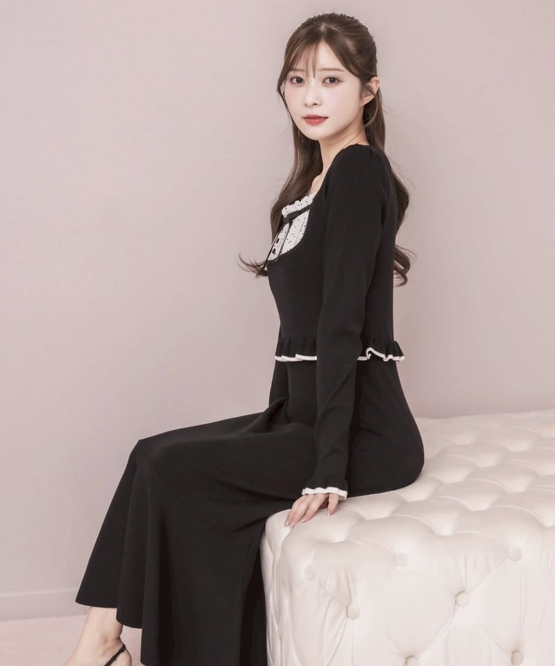 ラウンドフリルニットワンピース | DOLCELICHE（ドルチェリーチェ）