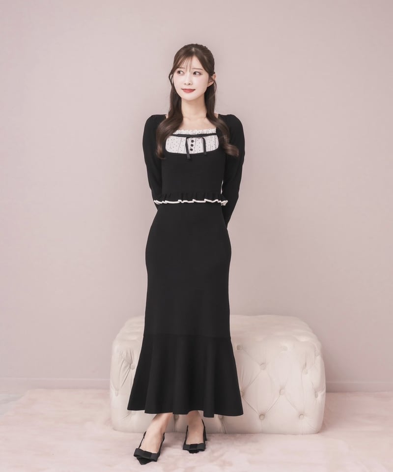 ラウンドフリルニットワンピース | DOLCELICHE（ドルチェリーチェ）