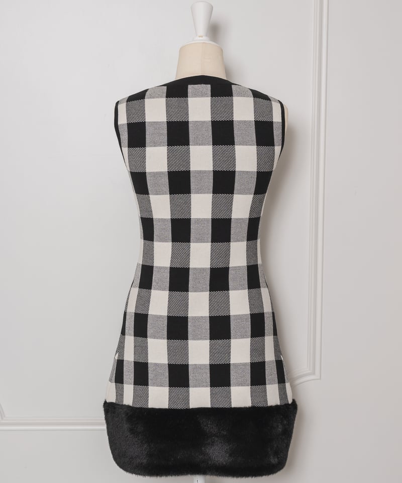 ファーチェックミニニットワンピース | DOLCELICHE（ドルチェ