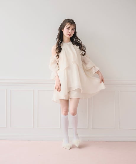 バックリボンシフォンセットアップ