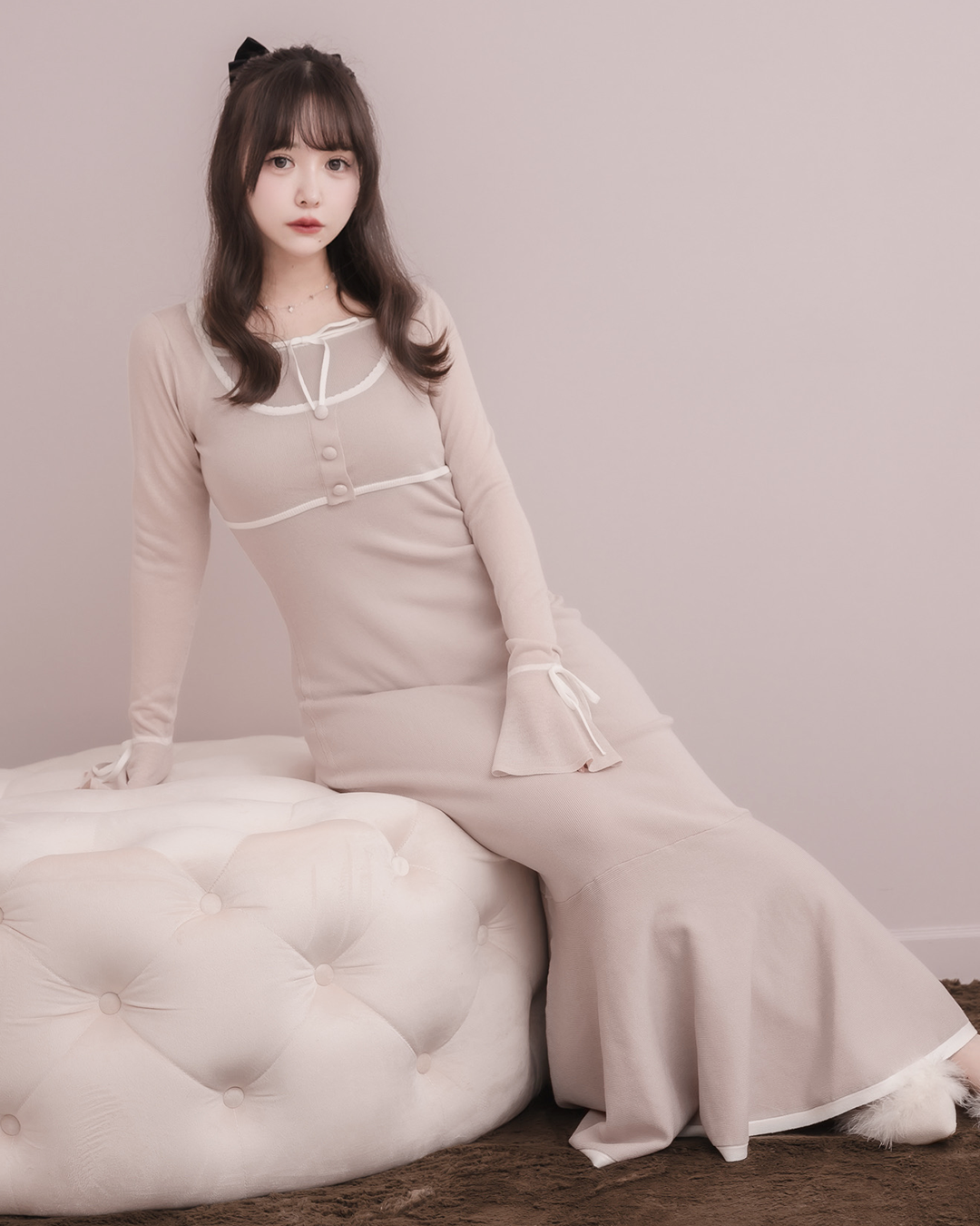 DOLCELICHE ドルチェリーチェ ワンピース　チェック マイクロトップスセットニットワンピース | DOLCELICHE