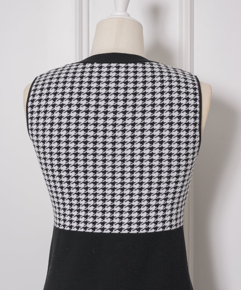 千鳥柄ミニニットワンピカーデセット | DOLCELICHE（ドルチェリーチェ）