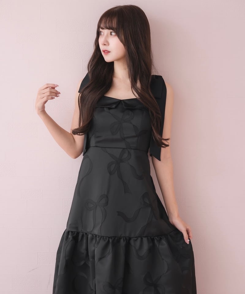 華　【新品】Rire Fete クラシックジャガードワンピース ブラック Rire Fete クラシックジャガードワンピース ブラック Vin Rire