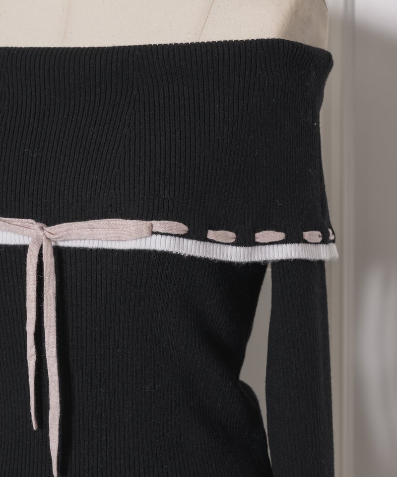 オフショルバイカラーミニニットワンピース | DOLCELICHE（ドルチェ