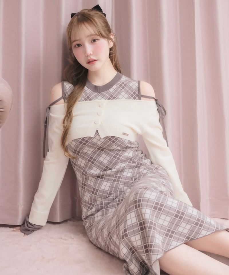 DOLCELICHE ドルチェリーチェ ワンピース　チェック ニットトップス×チェックワンピースセット | DOLCELICHE（ドルチェ
