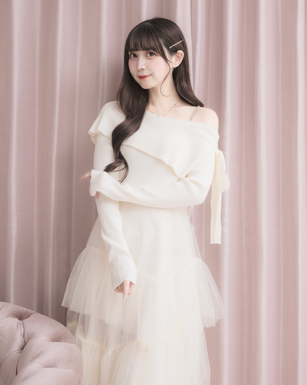 【美品！早いもの勝ち】新品・frene・ティアードチュールドッキングワンピース 予約]ティアードチュールドッキングジャケットワンピース – Frene