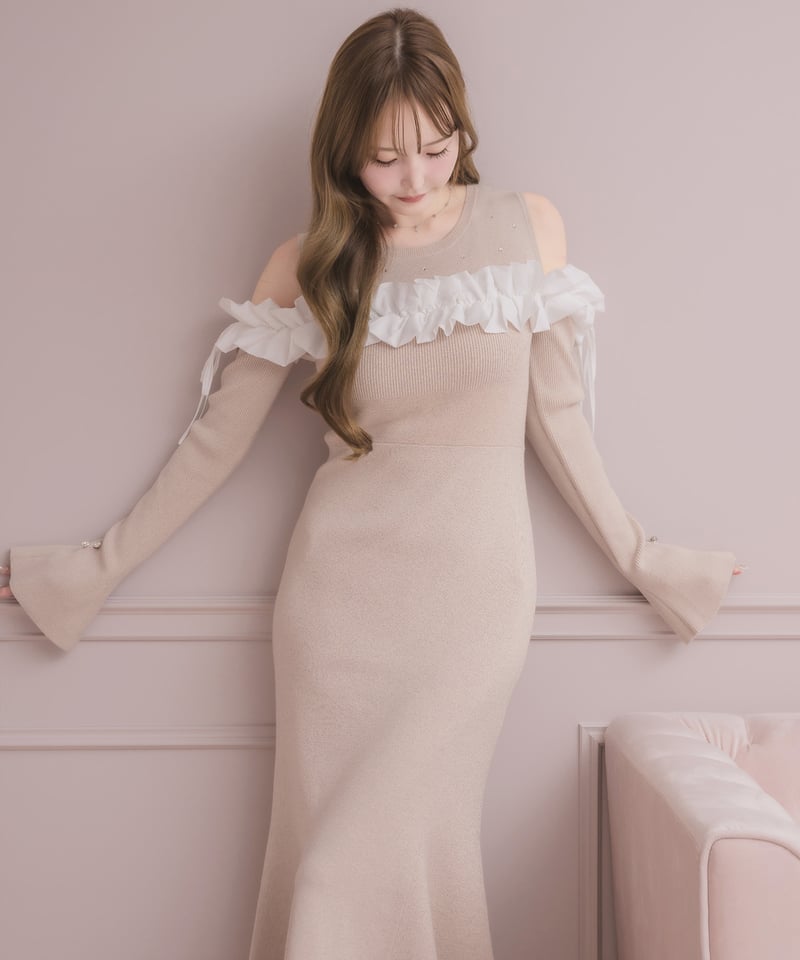 バイカラーフリルニットワンピース | DOLCELICHE（ドルチェリーチェ）