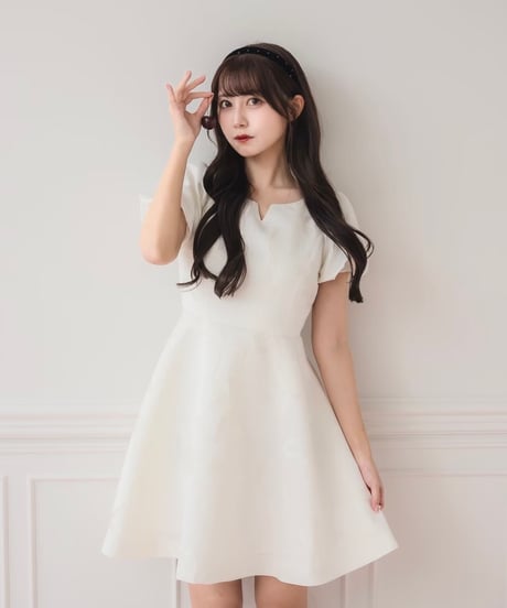 リボンジャガードミニワンピース