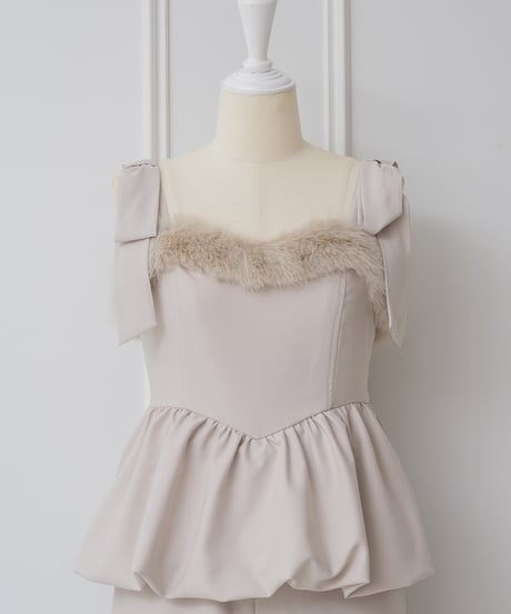 FURネックラインロンパース