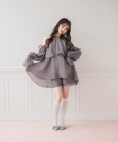 バックリボンシフォンセットアップ