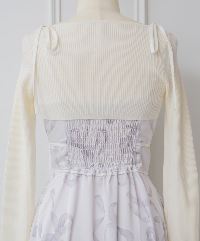 DOLCELICHE ニットトップス×リボンプリントワンピース ニットトップス×リボンプリントワンピース | DOLCELICHE（ドルチェ