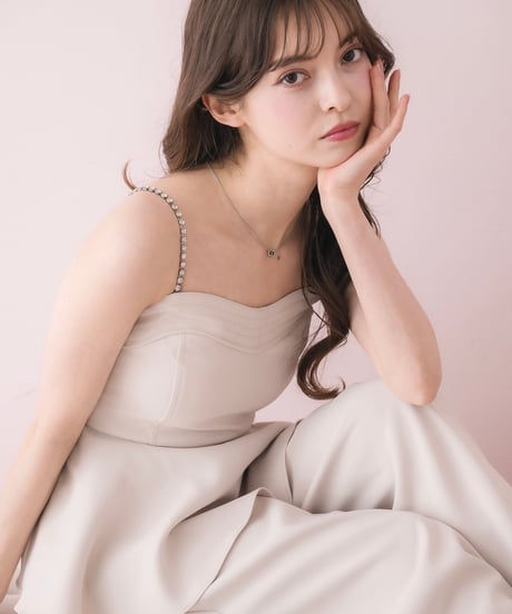 ラインストーンストラップロンパース