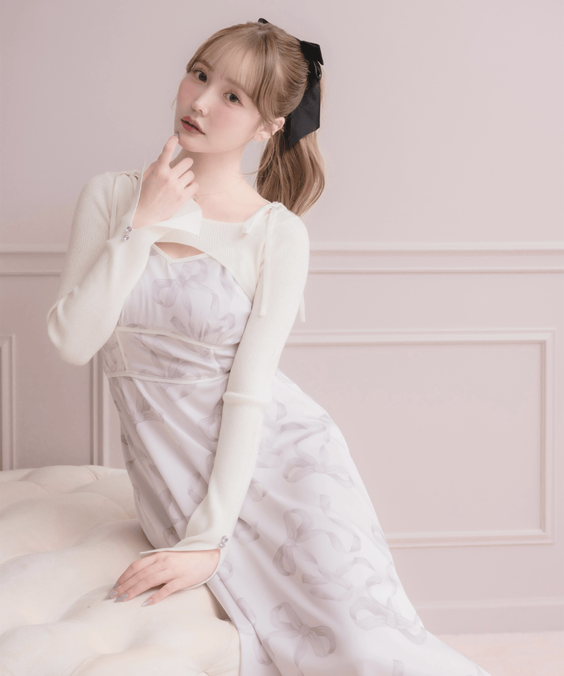 DOLCELICHE ニットトップス×リボンプリントワンピース ニットトップス×リボンプリントワンピース | DOLCELICHE（ドルチェ