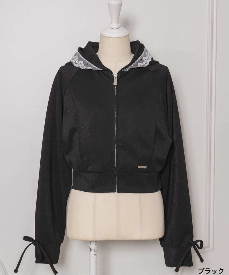 レースドッキングラメZIPパーカー | DOLCELICHE（ドルチェリーチェ）